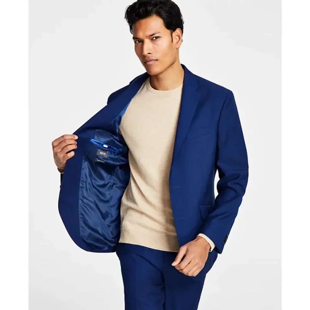 Kenneth Cole Reaction Men's Blue Techni-Cole Slim Formal Suit Blazer Size 46R
